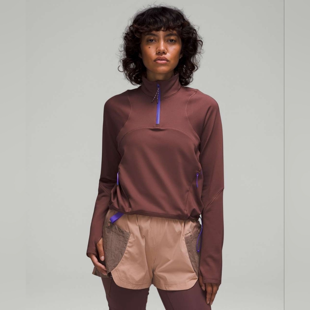 Lululemon Tech Fleece Hiking 1/4 Zip Pullover Dark Oxide / Pink Clay